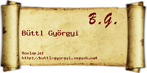 Büttl Györgyi névjegykártya